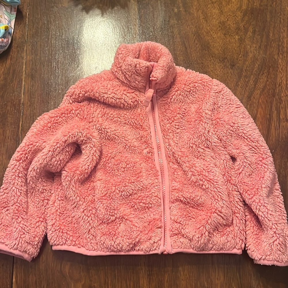 Primary brand pink teddy fleece size 2